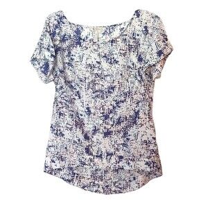 BCBGeneration Pink & Blue Abstract Blouse Size S